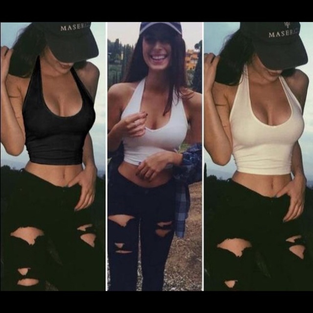 black and white crop top.